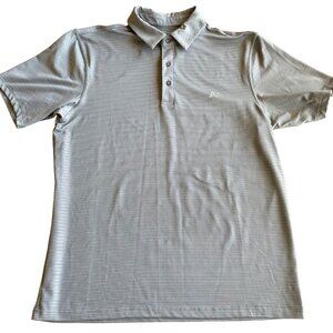Arctic Cool Men's Cooling Polo Shirt, Grey Stripes - Size Medium